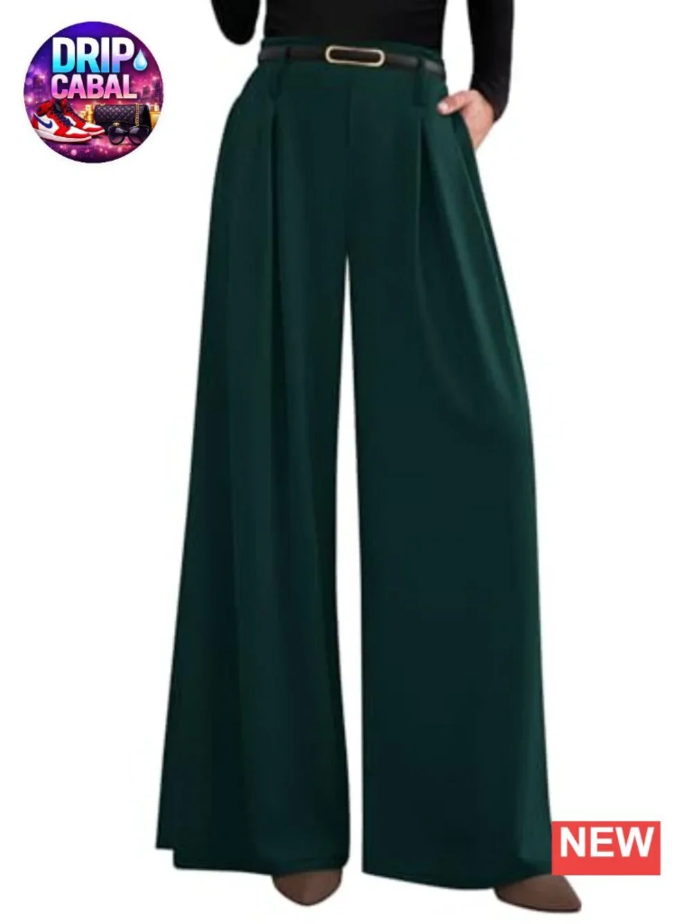 Wide Leg Dress Pants Flowy Trousers High Waisted Pleated Palazzo Slacks with